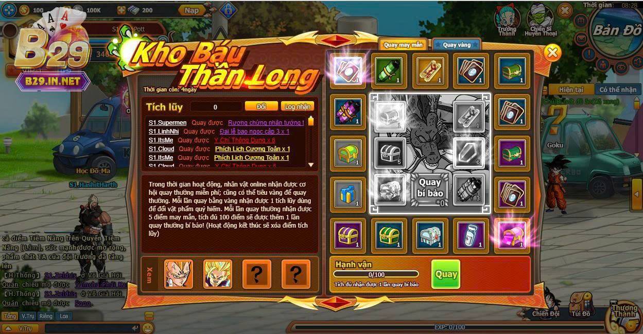 Kho Báu Thần Long B29 – Cuộc Phiêu Lưu Săn Kho Báu Huyền Thoại Của Rồng Thiêng 2 Thưởng hấp dẫn cho người chơi